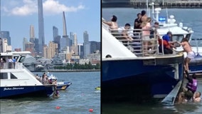 Boat capsizes in Hudson River off Manhattan