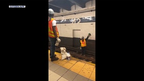 Man falls on subway tracks, catches on fire
