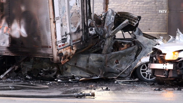 4 dead, 1 critical after fiery car crash in Newark
