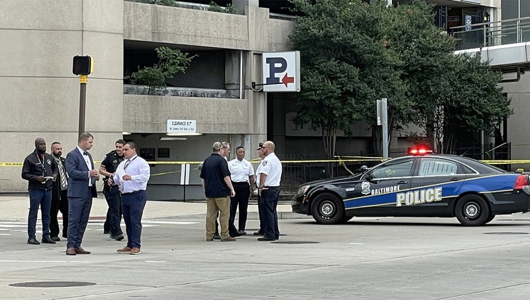 Baltimore Police released a photo of the scene were a driver was shot.