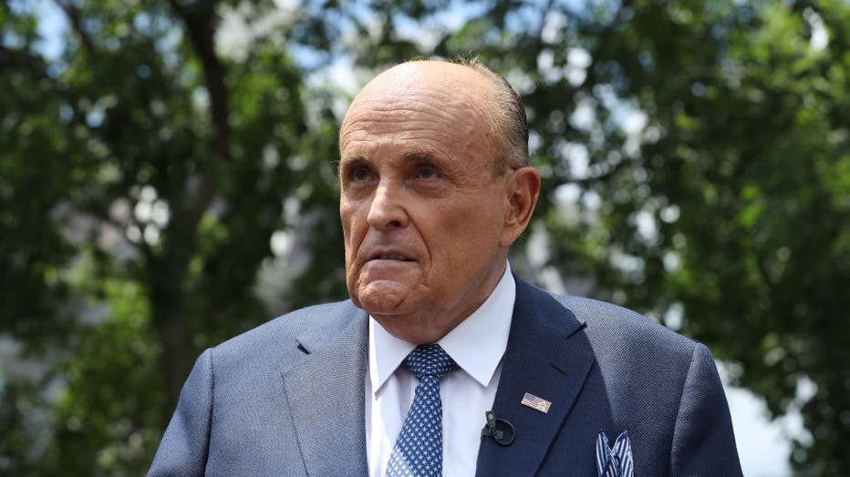 Rudy Giuliani Speaks To Media Members At The White House