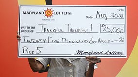 Maryland woman wins $25,000 lottery prize with numbers from sister's dream