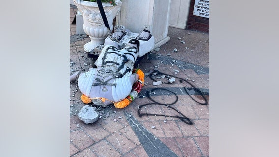 Vandals smash Gandhi statue in front of Queens Hindu temple
