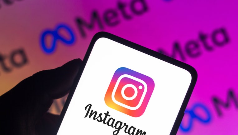 In this photo illustration a Instagram logo seen displayed