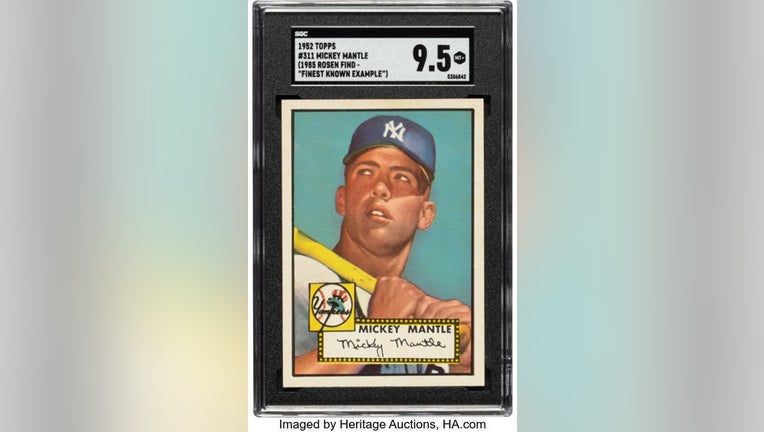 Rare Mickey Mantle card sold at auction for record $12.6 million