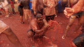 Photos: Spain's massive food fight 'La Tomatina' returns after pandemic pause