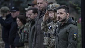 Ukraine's Zelenskyy visits recaptured city following Russian military retreat