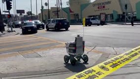 Watch: Delivery robot goes through crime scene