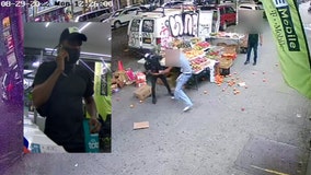 Video:  Mugger tackles man into NYC fruit stand in broad daylight