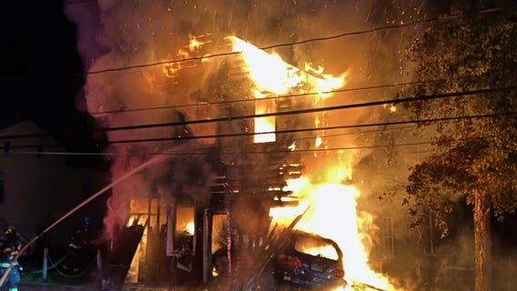 Teen pulled from burning barn after upstate NY car crash