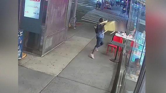 Video: Man attacked with chair in shocking NYC robbery