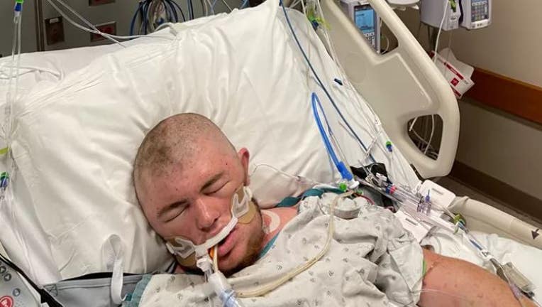 A GoFundMe photo shows Austin Bellamy in an Ohio hospital.