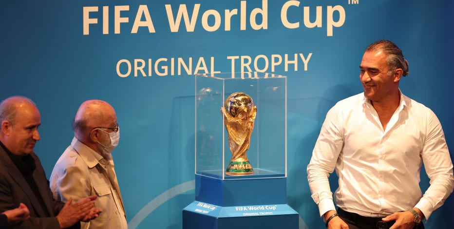 The #FIFAWorldCup Trophy is ready!, trophy, What they're fighting for 🏆  #FIFAWorldCup, #Qatar2022, By FIFA World Cup