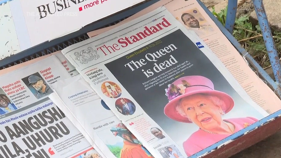 Covers of newspapers in Kenya informing of the death of Queen Elizabeth II