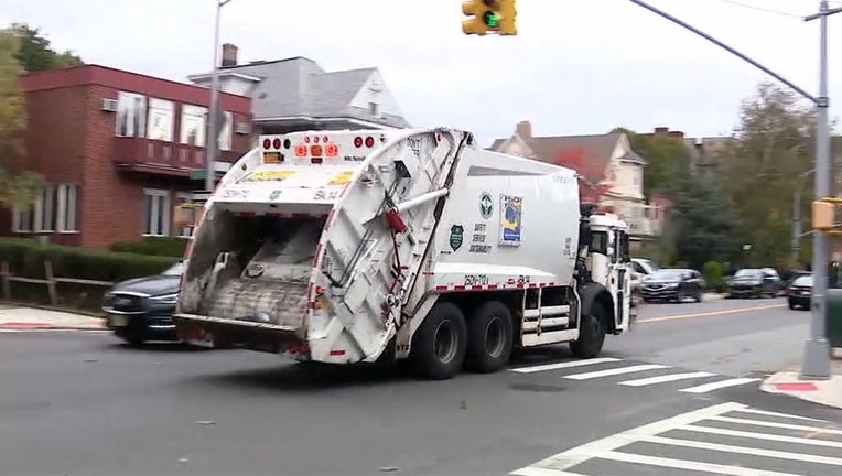 A New York City Sanitation Department garbage truck