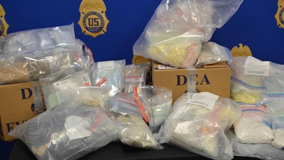 Approximately 300,000 "rainbow fentanyl" pills and 20 pounds of powdered fentanyl were seized in the Bronx. (NYC Special Narcotics Prosecutor)