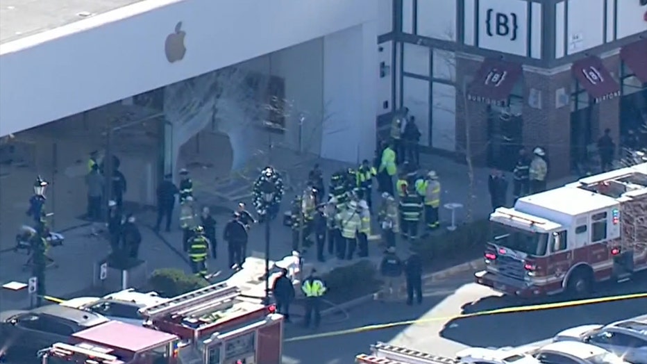 Car crashes into Massachusetts Apple store