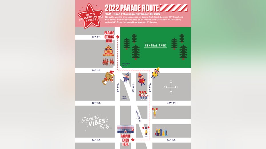 Macy's Thanksgiving Parade Route