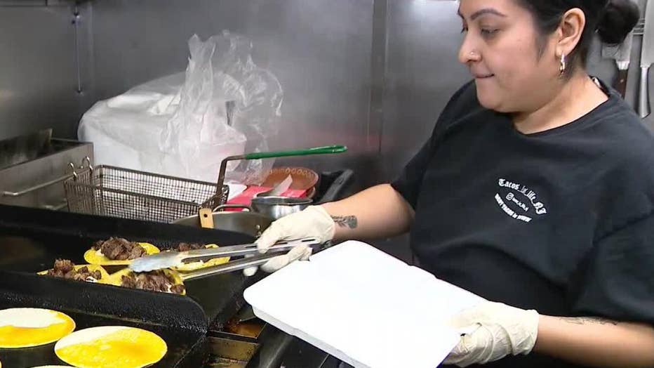 Tacos are prepared at the Tacos-is-Life-NJ restaurant in Woodland Park, New Jersey.