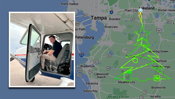Pilot's festive flight path reveals Christmas tree over Central Florida
