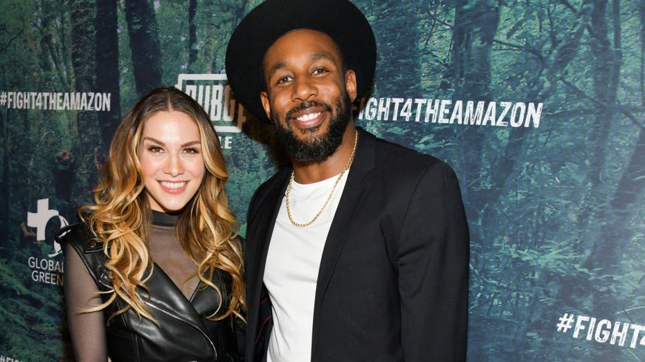 FILE - Allison Holker (L) and Stephen "tWitch" Boss attend the PUBG Mobile's #FIGHT4THEAMAZON Event at Avalon Hollywood on Dec. 9, 2019, in Los Angeles, California. (Photo by Rodin Eckenroth/Getty Images)