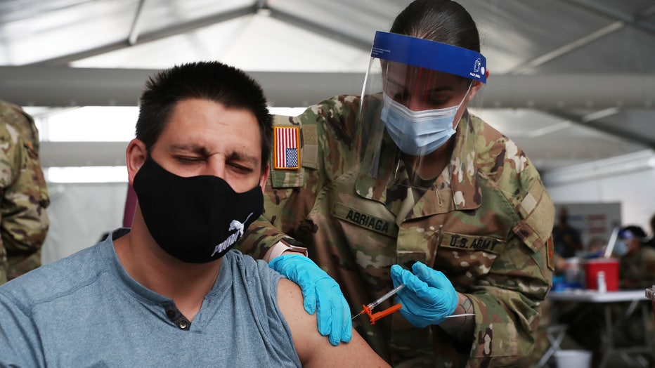 Floridians Get COVID-19 Vaccine At FEMA Vaccination Site In Miami Area