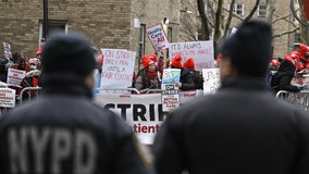 Nurses strike for 3rd day at two big NYC hospitals