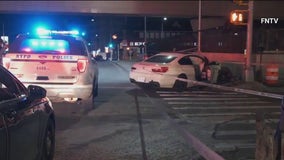 2 men shot, another struck by getaway car in Queens