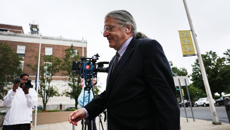 The lawyer for Alex Jones, Norman Pattis, enters Waterbury Superior Court during the start of the trial against Jones who called the 2012 Sandy Hook shooting a hoax, on September 13, 2022 in Waterbury, Connecticut.