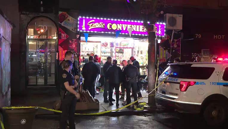 A worker at a Manhattan smoke shop was shot on Wednesday evening.