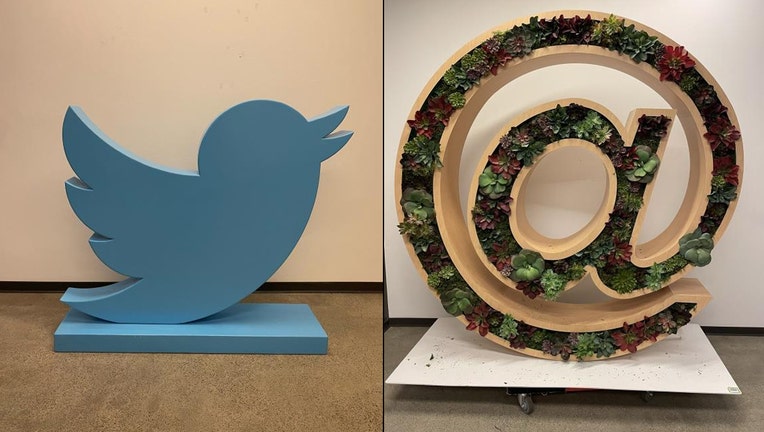 Items that Twitter auctioned off were shown on a website seeking bids.