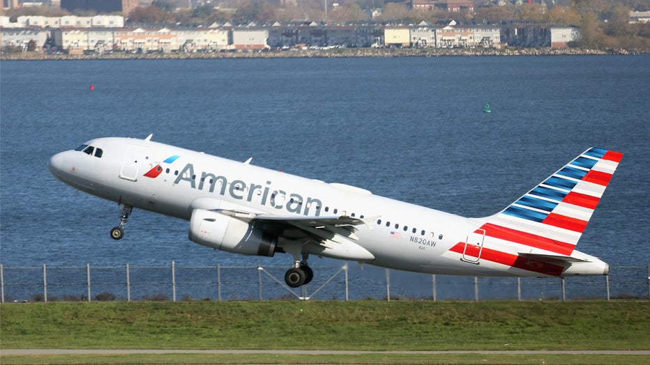 NEW YORK, NEW YORK - NOVEMBER 10: An American Airlines jet takes off at Laguardia AIrport on November 10, 2022 in the Queens borough of New York City. The airline industry has rebounded this year and is looking forward to a busy holiday season. (Photo by Bruce Bennett/Getty Images)