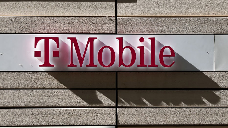 T-Mobile logo is seen on the building in Chicago, United States on October 19, 2022. (Photo by Jakub Porzycki/NurPhoto via Getty Images)