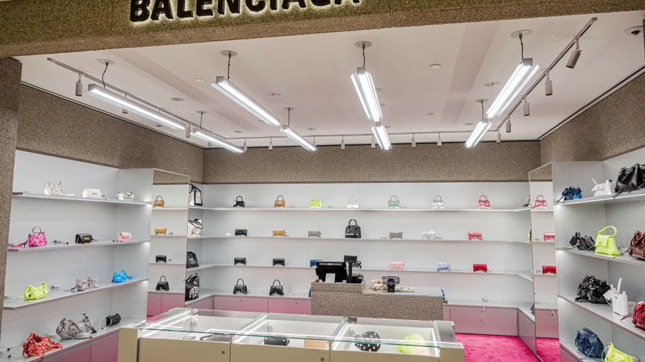 Miami, Florida, Coral Gables Shops at Merrick Park, Balenciaga handbag retail display