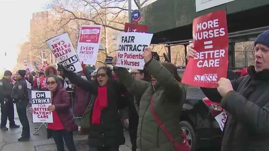 NYC Nurses on strike