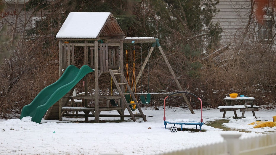 Duxbury, MA - January 25: A playground set at 47 Summer Street. Duxbury police and fire were called to the home by a man who reported that a woman had jumped out of a window at the residence. Police discovered the bodies of two deceased children in the house. (Photo by David L. Ryan/The Boston Globe via Getty Images)