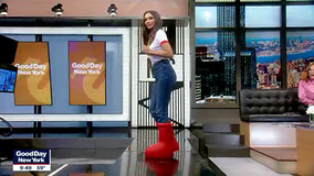 Good Day New York tries out viral MSCHF Big Red Boots