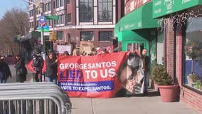 Crowd descends on George Santos office in Queens