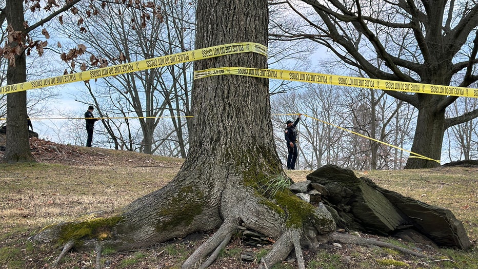 STAMFORD, CONNECTICUT - JANUARY 02: Police investigate a crime scene related to the suspected murder of a 2-year-old boy on January 02, 2023 in Stamford, Connecticut. Police are holding Edgar Ismalej-Gomez, a 26-year-old felon who previously served time for abusing his son, under suspicion of killing the boy and burying his remains in a local park while holding the child's mother at gunpoint for days, officials said. Ismalej-Gomez is being held under a $3 million bond. (Photo by John Moore/Getty Images)