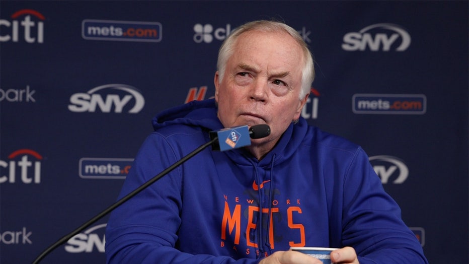 Port St. Lucie, FL: New York Mets manager Buck Showalter talks to the press during a spring training workout on Feb. 14, 2023 in Port St. Lucie, FL. (Photo by Alejandra Villa Loarca/Newsday RM via Getty Images)