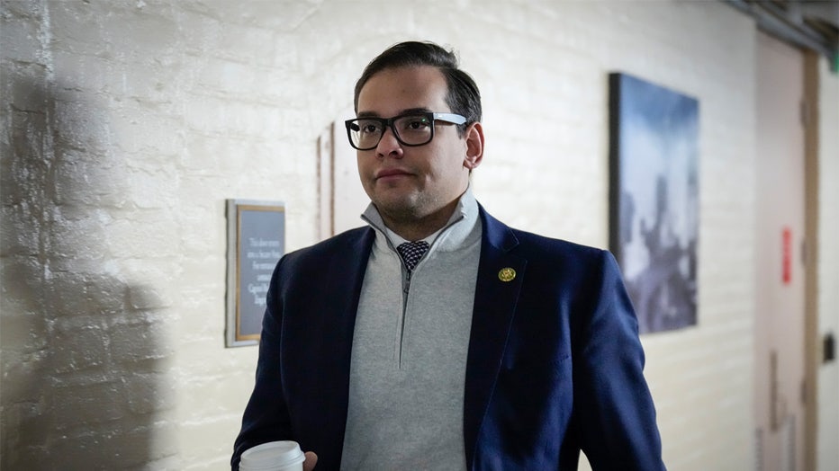 WASHINGTON, DC - JANUARY 10: Rep. George Santos (R-NY) walks to a closed-door GOP caucus meeting at the U.S. Capitol January 10, 2023 in Washington, DC. House Republicans passed their first bill of the 118th Congress on Monday night, voting along party lines to cut $71 billion from the Internal Revenue Service, which Senate Democrats said they would not take up. (Photo by Drew Angerer/Getty Images)