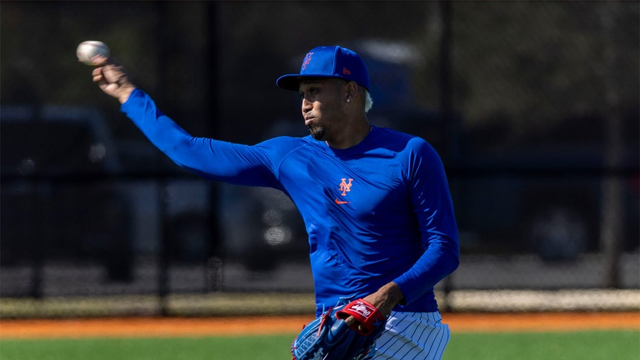 Port St. Lucie, FL: New York Mets pitcher Edwin Díaz during a spring training workout on Feb. 14, 2023 in Port St. Lucie, FL. (Photo by Alejandra Villa Loarca/Newsday RM via Getty Images)