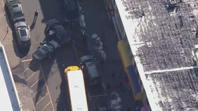 School bus involved in crash with stolen vehicle in Newark