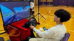 With phones in hand, young drivers learn simulated lesson for real-world roads