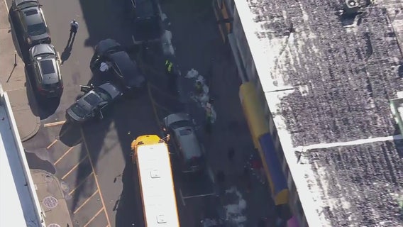 School bus involved in crash with stolen vehicle in Newark