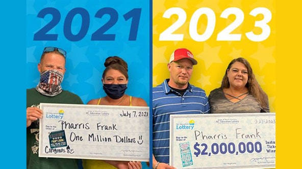 NC man wins $2 million lottery nearly 2 years after $1 million win