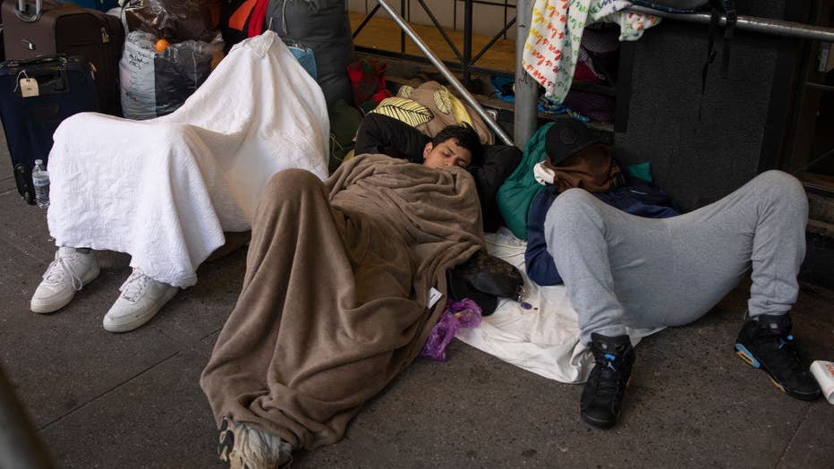 Migrants refuse to leave to a New York City migrant shelter