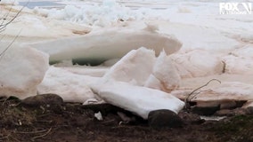 Massive ‘ice shoves’ pile up on Wisconsin shoreline of Lake Superior