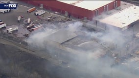 Fire at NJ recycling plant suspends light rail service