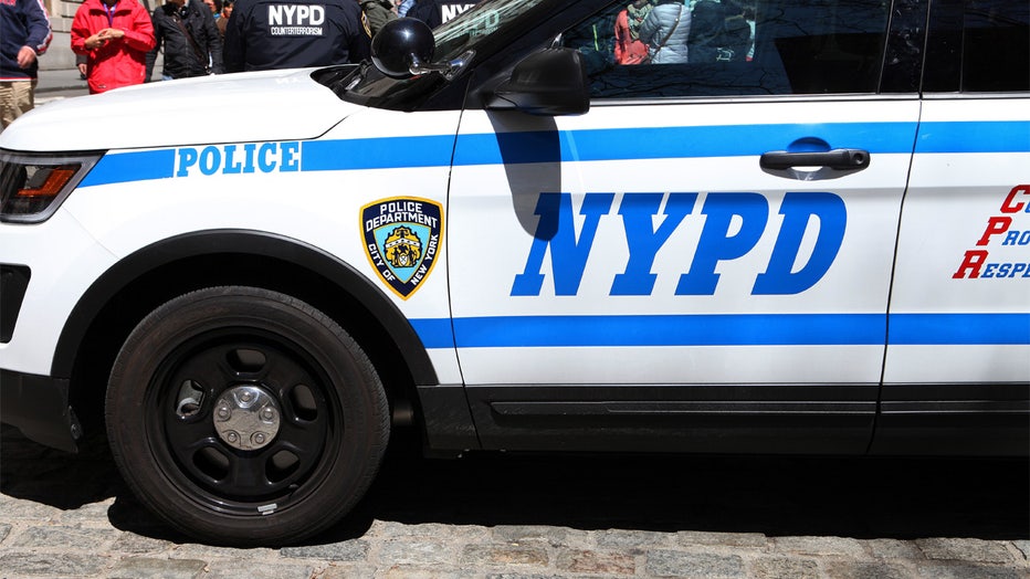 NEW YORK - APRIL 15: A New York City police SUV with two NYPD counter terrorism officers sits on Broadway in New York, New York on April 15, 2016. (Photo By Raymond Boyd/Getty Images)